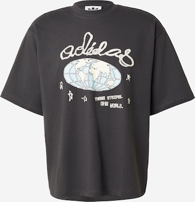 XS dydžio Marškinėliai 'ONE WORLD' iš ADIDAS ORIGINALS, spalva – smėlio spalva / šviesiai mėlyna / šviesiai žalia / juoda, Prekių apžvalga