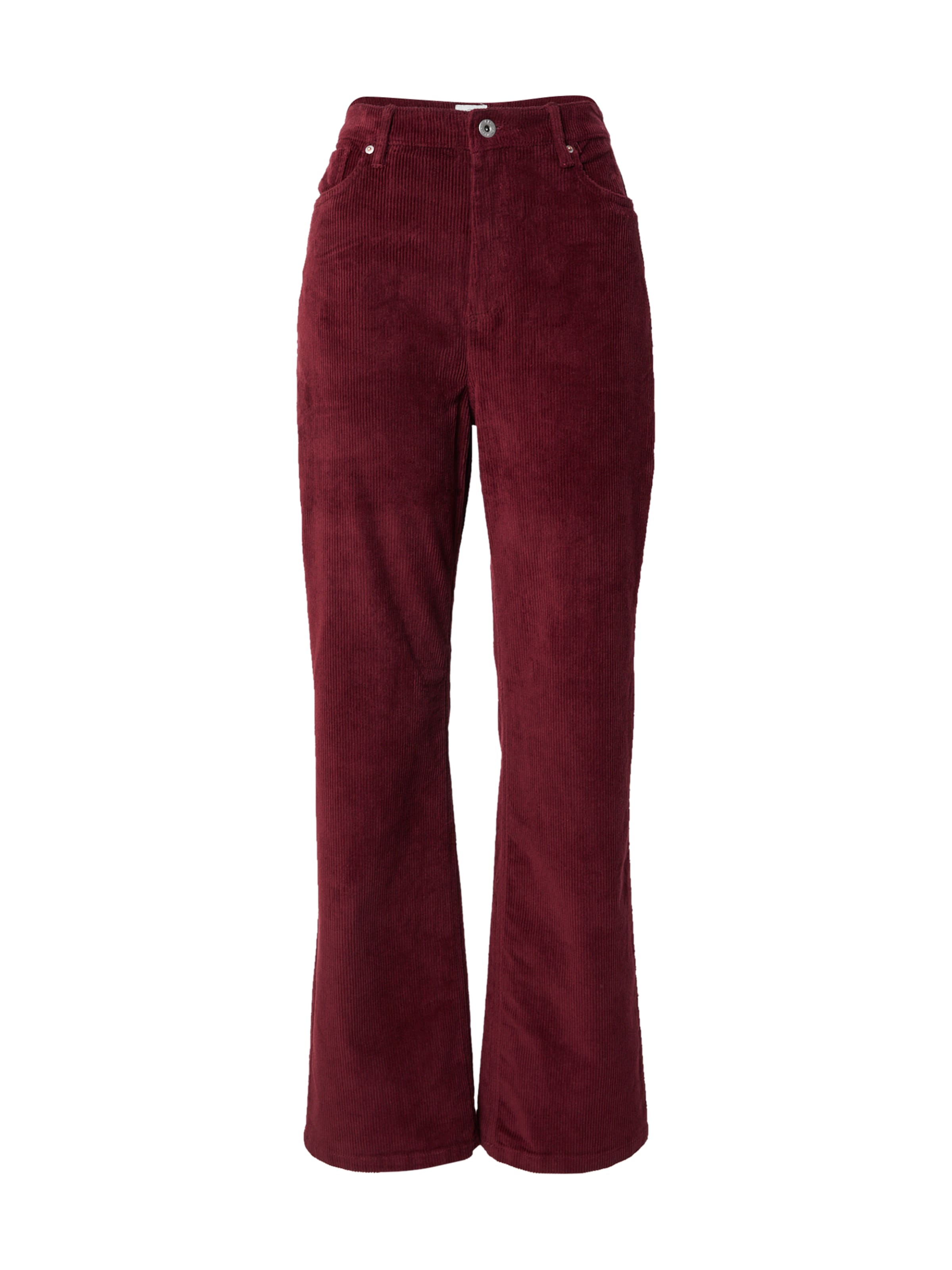 QS Wide Leg Bukser i rød: forside