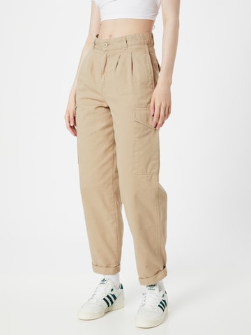 Carhartt WIP - Tapered Calças cargo 'W' Collins Pant' em bege: frente