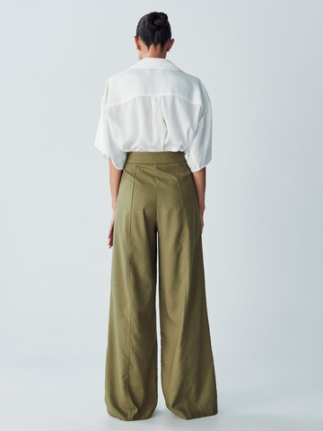 Willa Wide leg Παντελόνι 'Dayton' σε πράσινο: πίσω
