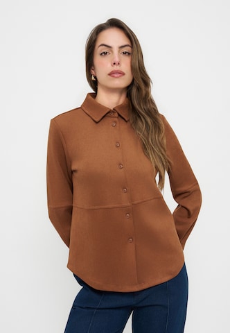 Anna Field Blouse in Bruin: voorkant