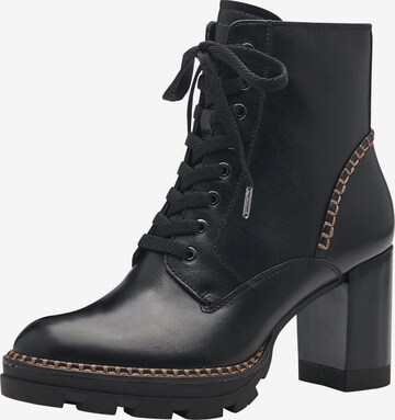 TAMARIS Lace-Up Ankle Boots in Black: front