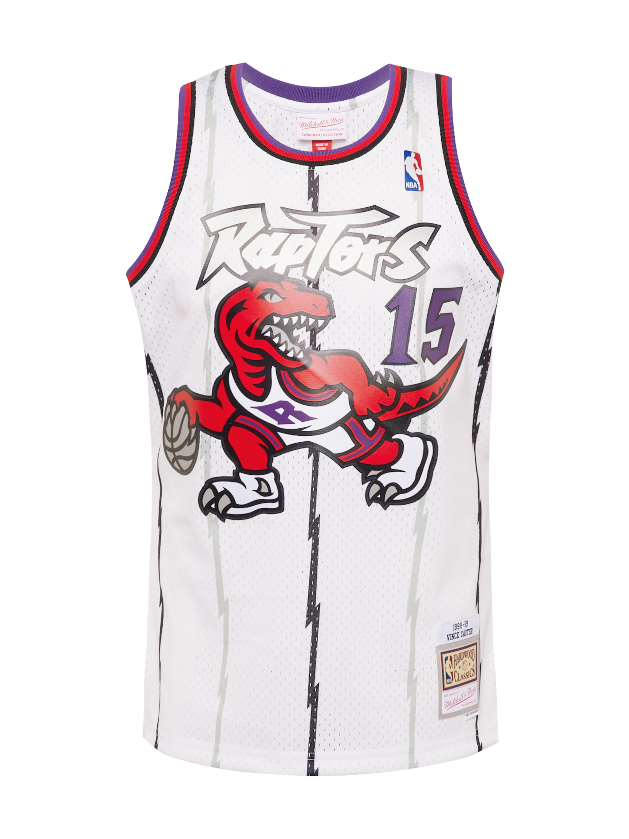 Tricot 'NBA Toronto Raptors Vince Carter 2.0' de la Mitchell & Ness pe alb: față
