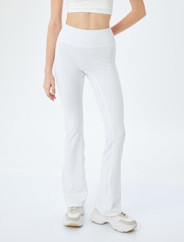 Koton Flared Leggings in White: front