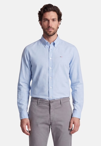 HECHTER PARIS Regular fit Zakelijk overhemd in Blauw: voorkant
