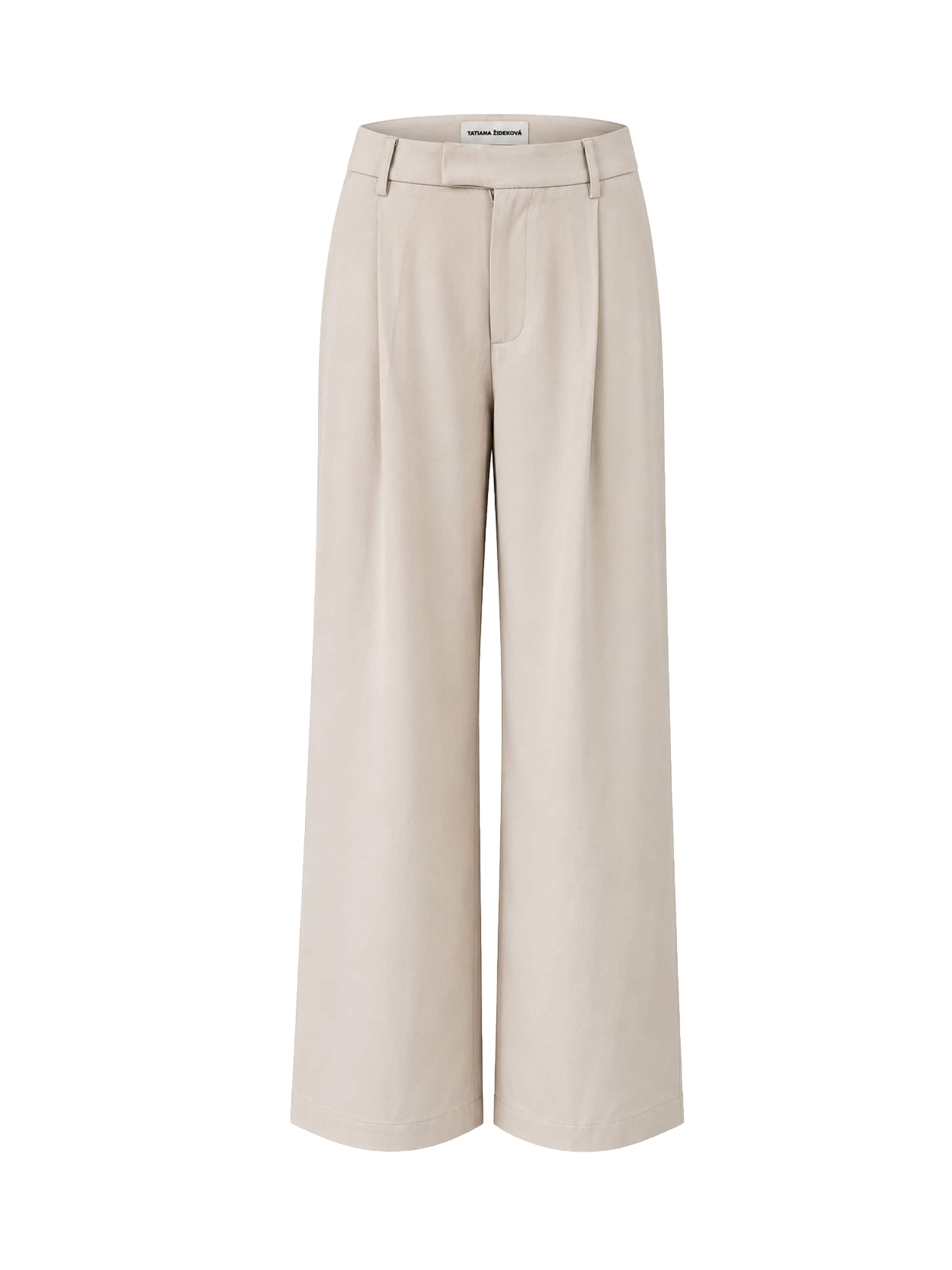 Tatiana Zidekova Pleat-Front Pants in White: front