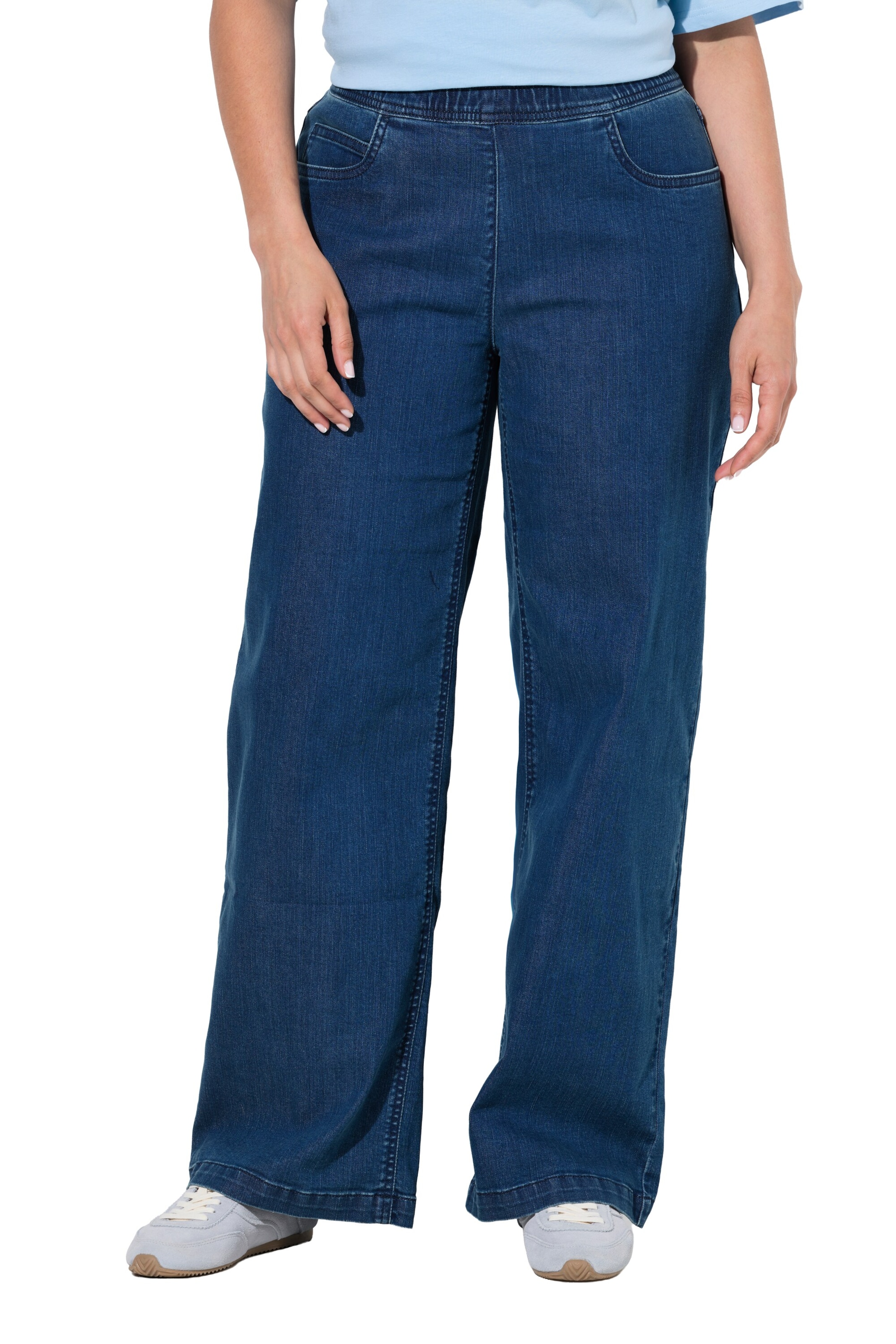 Ulla Popken Wide Leg Jeans in Blau: Vorderseite