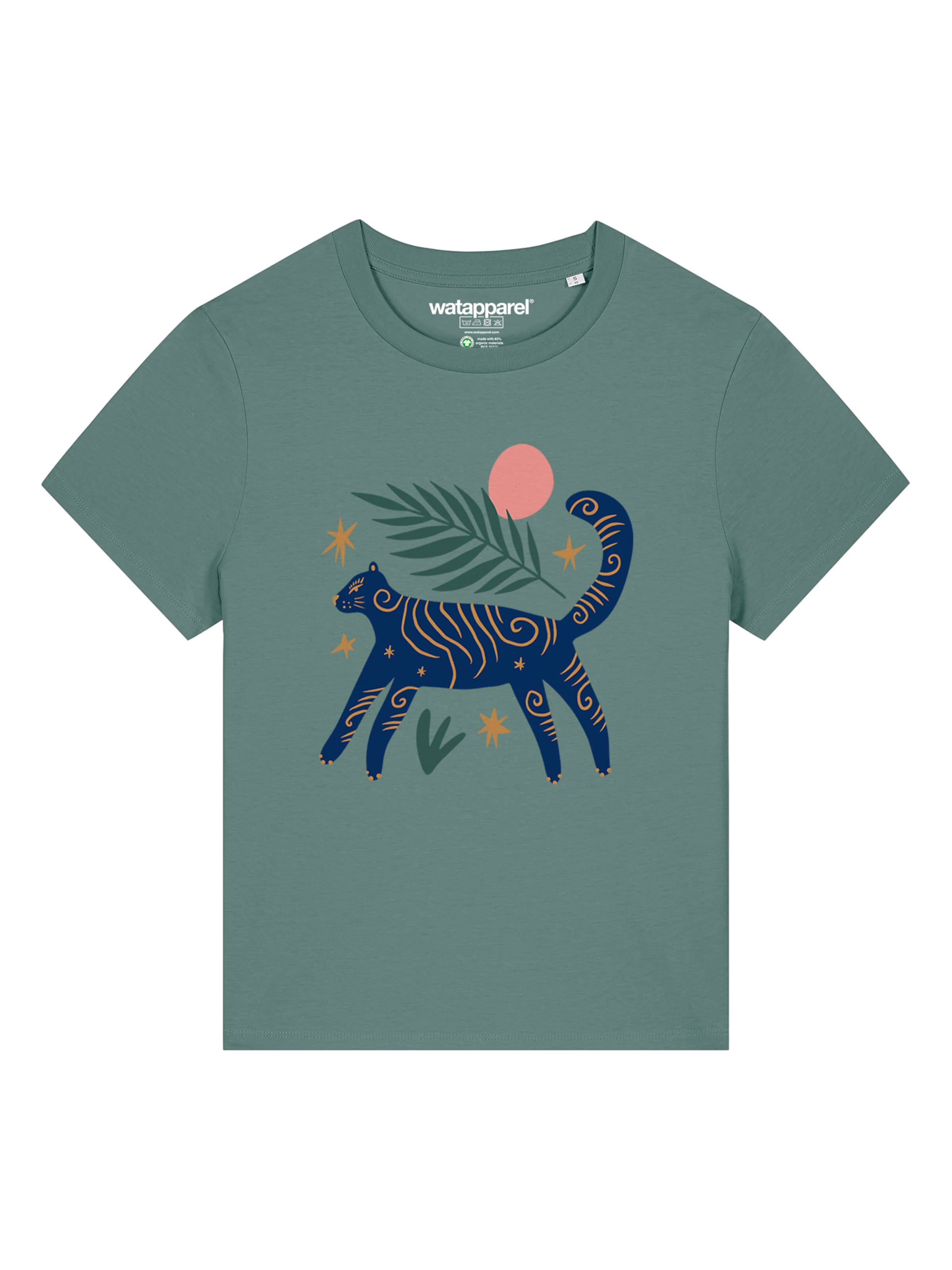 Watapparel T-Shirt 'Love and flex' in Grün: Vorderseite