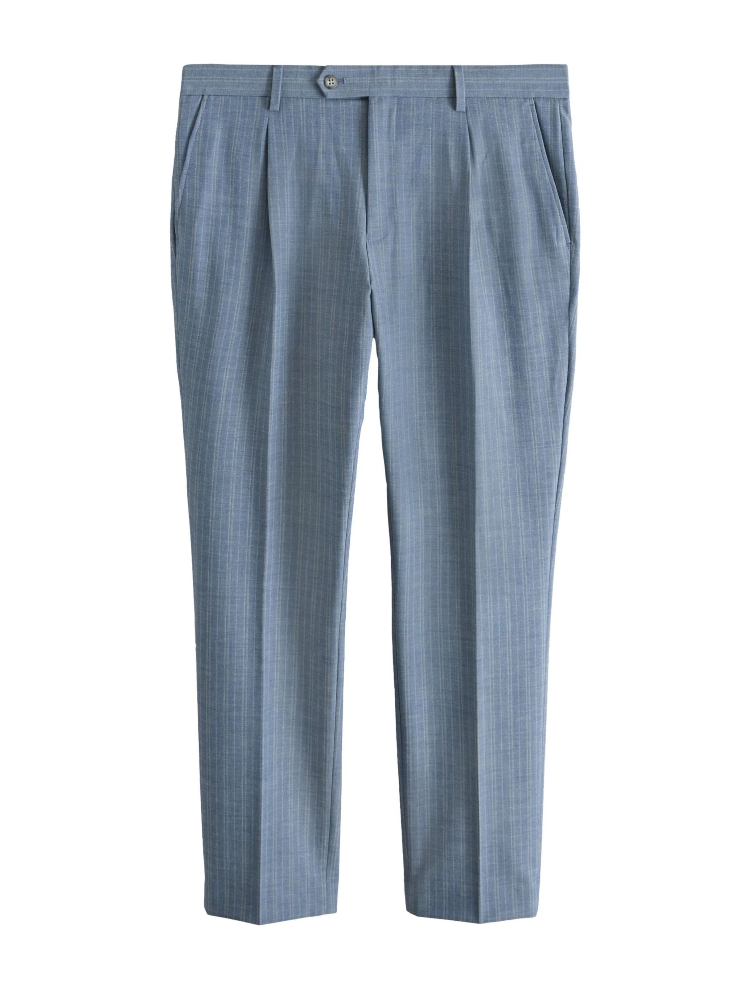 Next Slim fit Pleated Pants in Blue: front