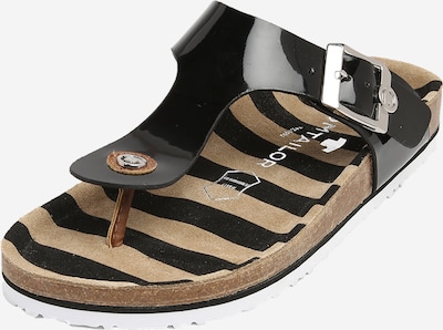 TOM TAILOR T-bar sandals in Kitt / Black, Item view