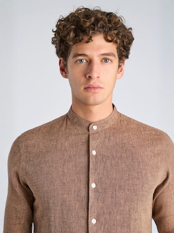 Lindbergh Slim fit Button Up Shirt in Brown