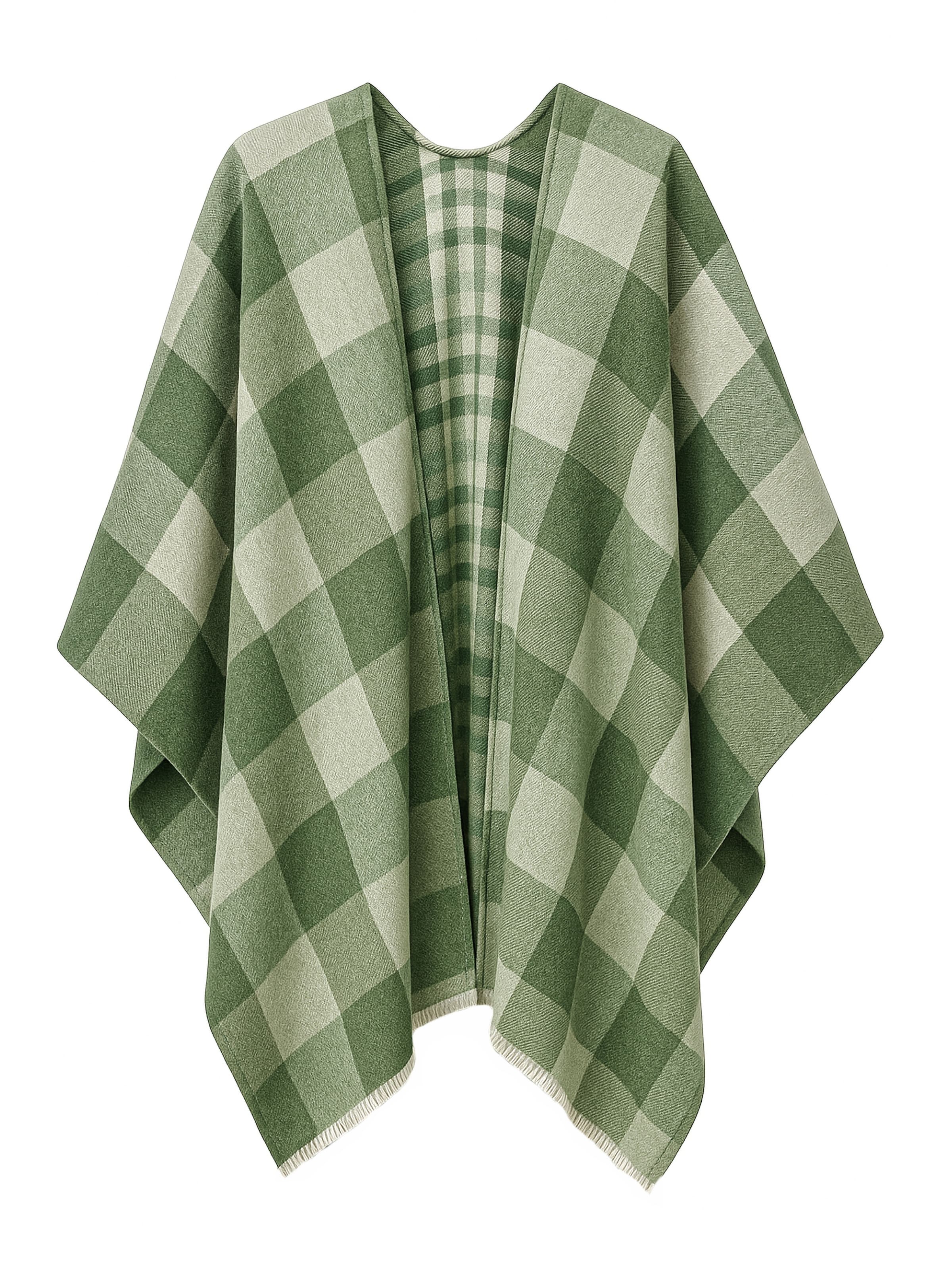 COLLEZIONE ALESSANDRO Cape 'Karo'‌‌‌‌‌‌‌‌‌ in Grün: Vorderseite