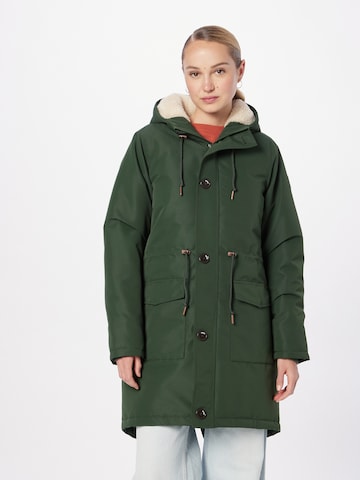 Derbe Between-seasons parka 'Friese Festholm' in Green: front