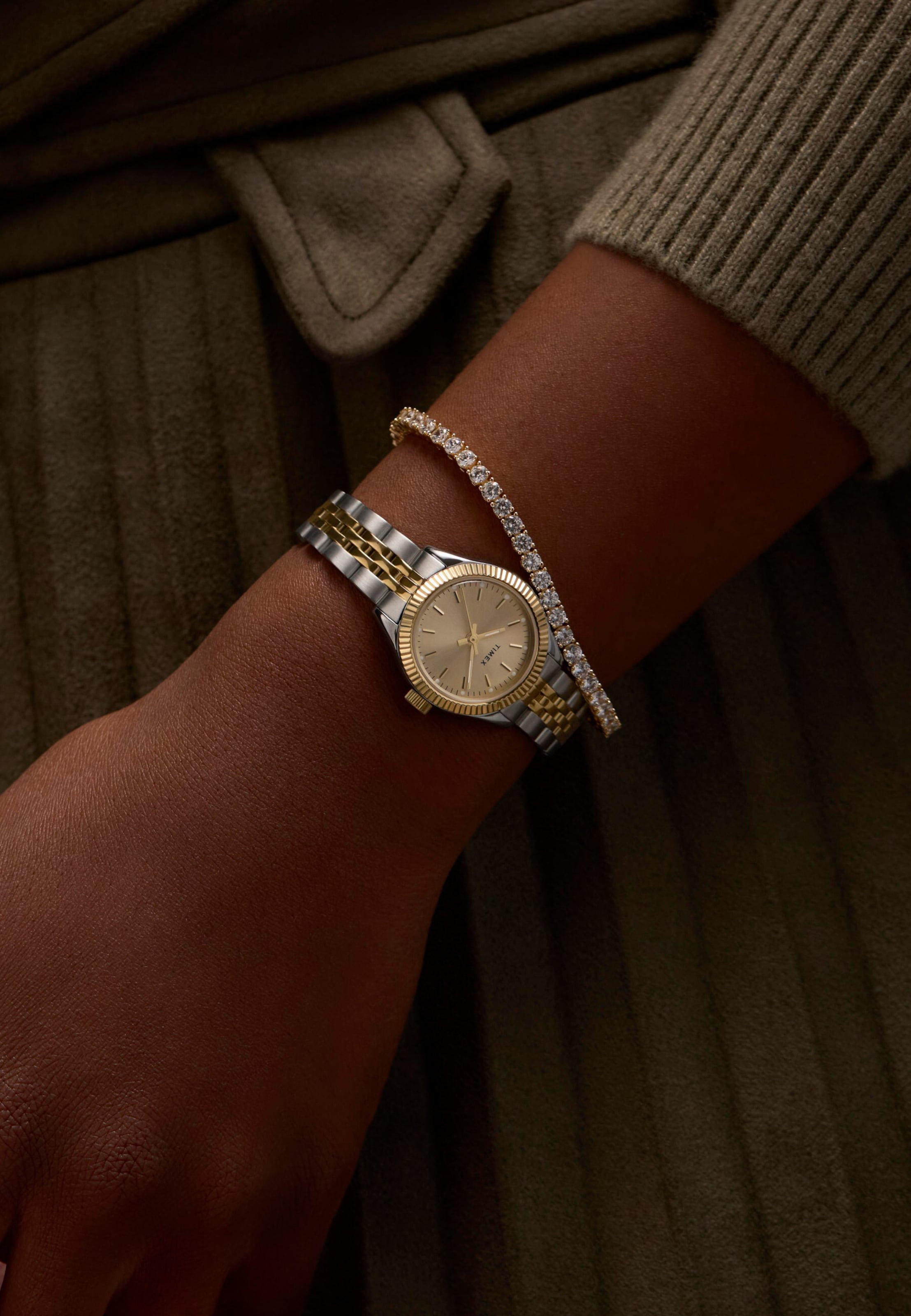 TIMEX Analogt ur ' Mini Legacy ' i guld: forside