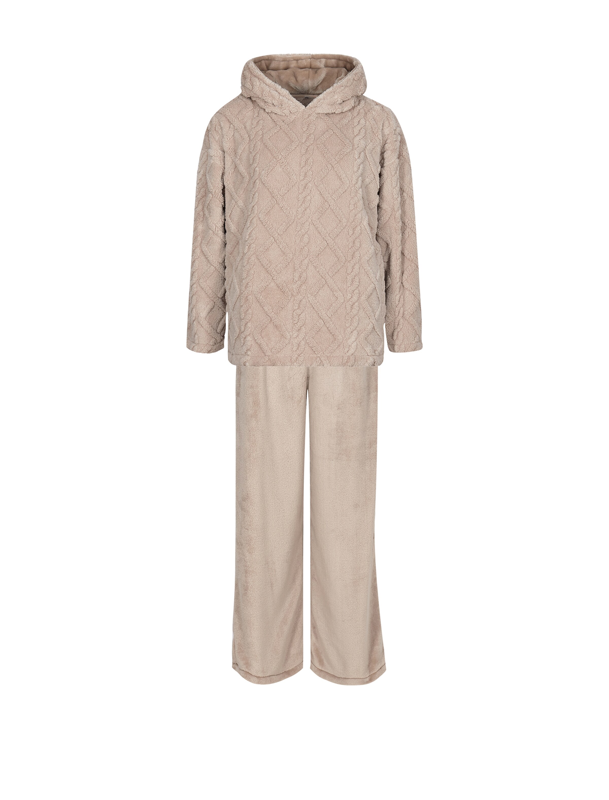 Loungeable Pyjama in Beige: Vorderseite