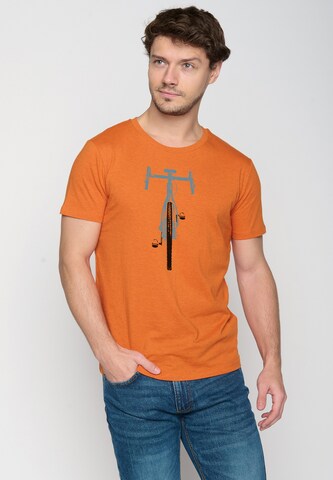 GREENBOMB Shirt 'Bike Front Stamp' in Oranje