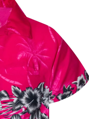 King Kameha Blouse 'Flower Chest' in Roze