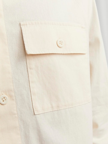 JACK & JONES Comfort fit Button Up Shirt 'Evenice' in Beige