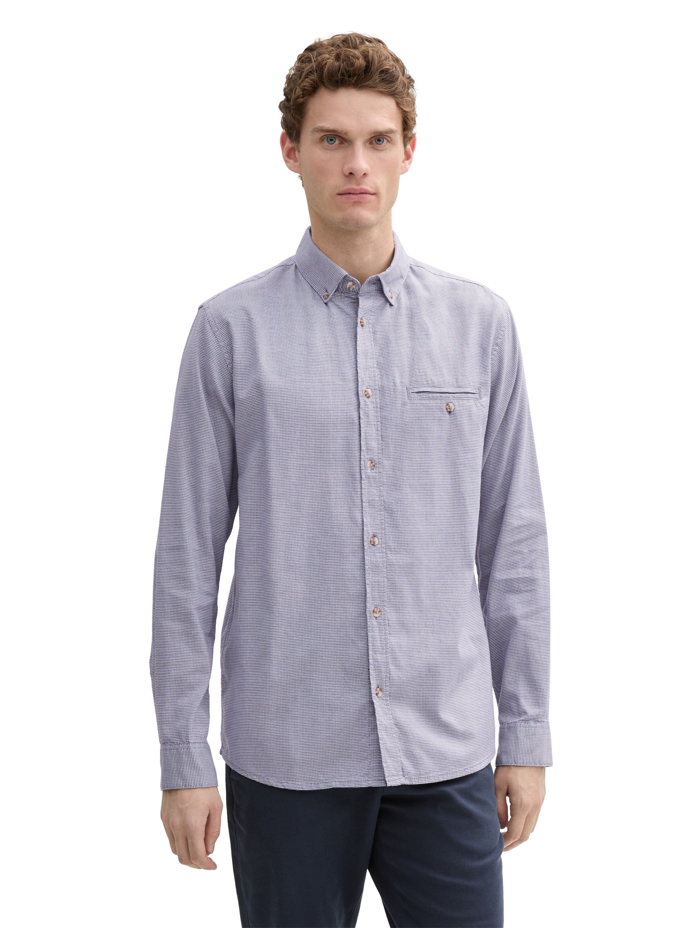 TOM TAILOR Regular Fit Hemd in Blau: Vorderseite