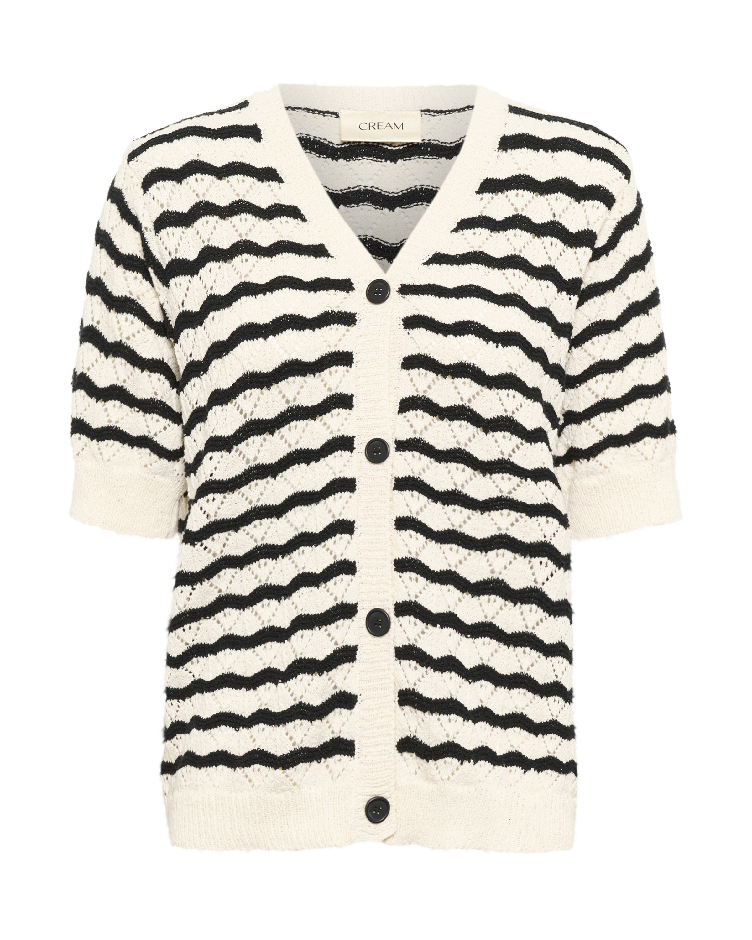 Cream Knit cardigan in White: front