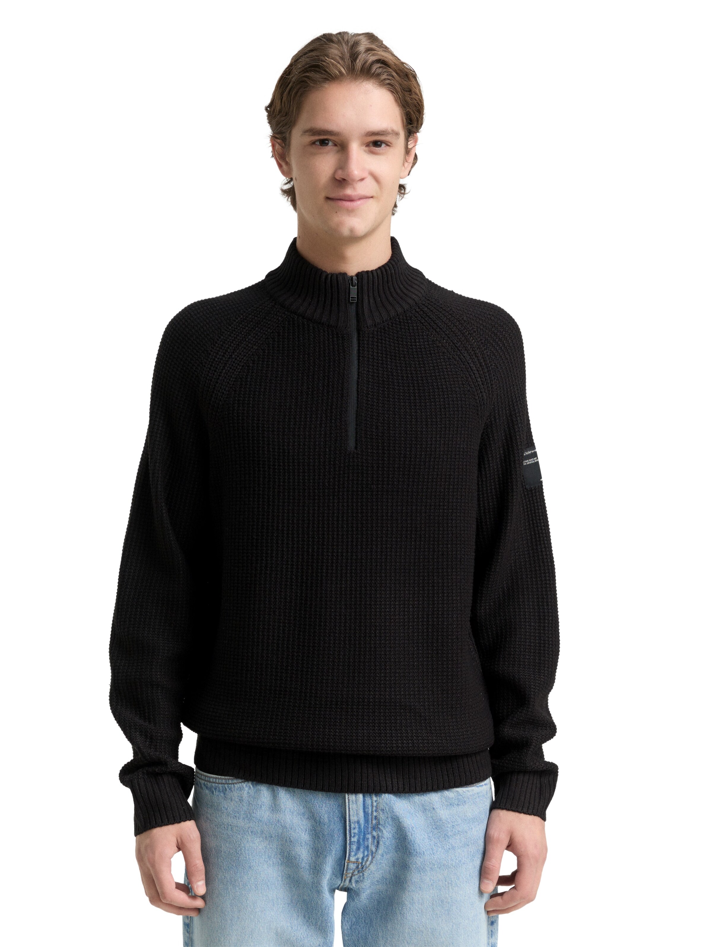TOM TAILOR DENIM Pullover in Schwarz: Vorderseite