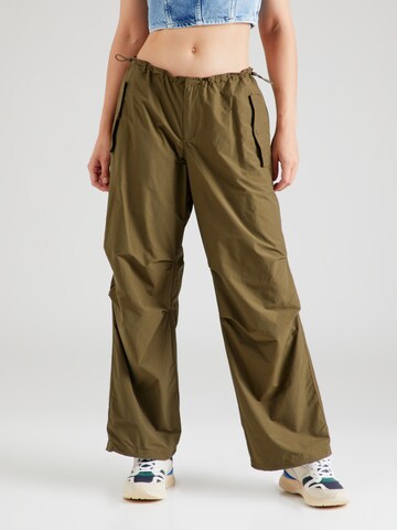 Wide Leg Pantalon Tommy Jeans en vert : devant