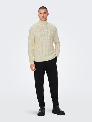 Only & Sons Pullover 'Rigge' in Beige