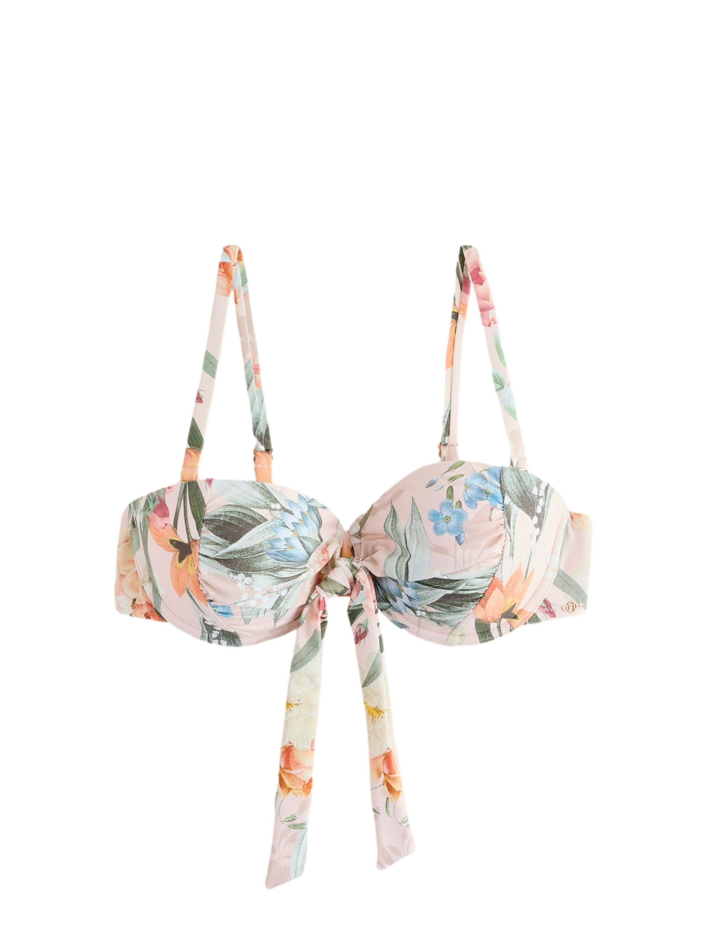 Next Bikini top in Sky blue / Dark green / Light orange / Rose, Item view