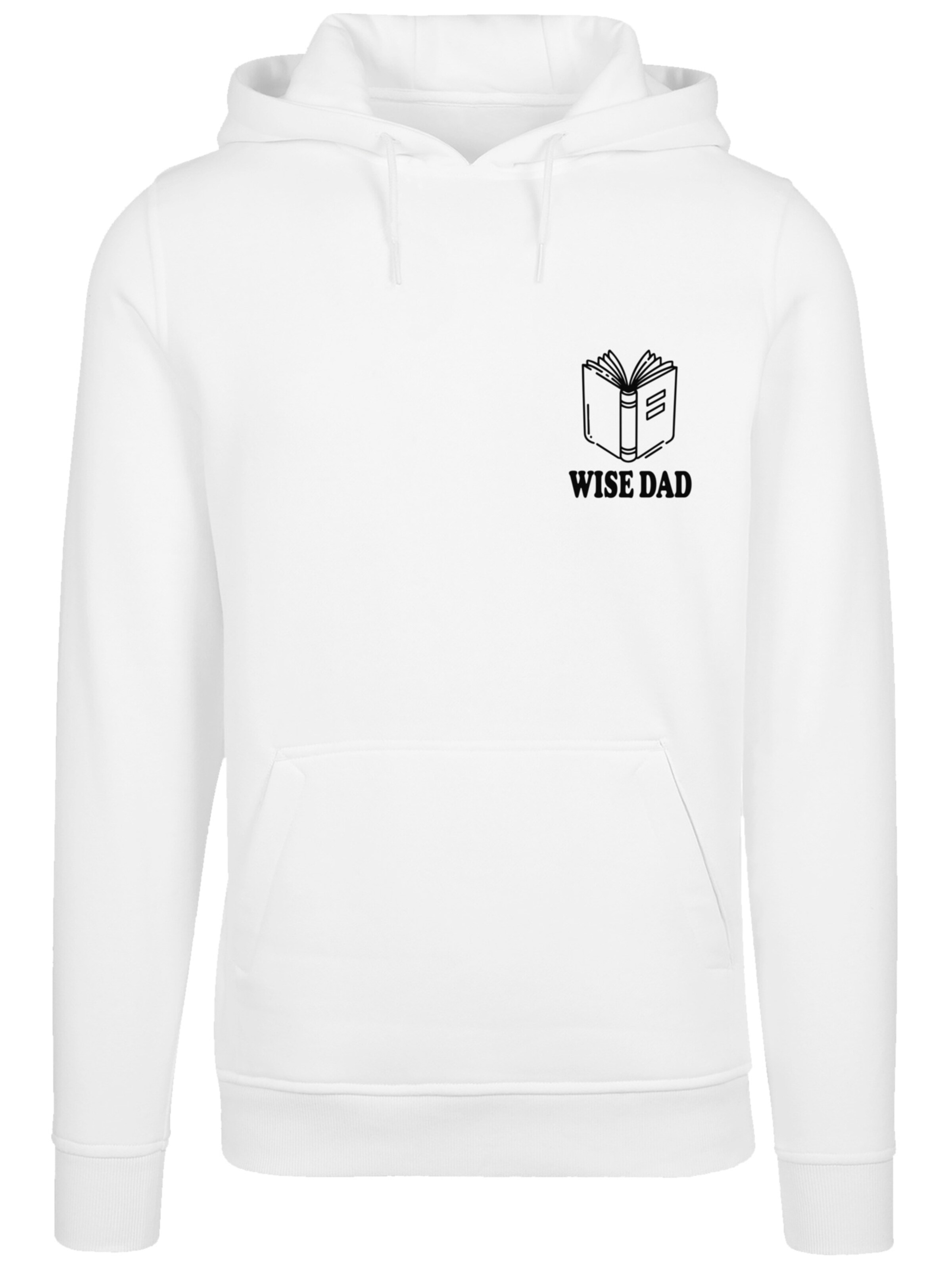 F4NT4STIC Sweatshirt 'Wise Dad Lustiges Vatertagsmotiv für schlaue Väter' in Wit: voorkant