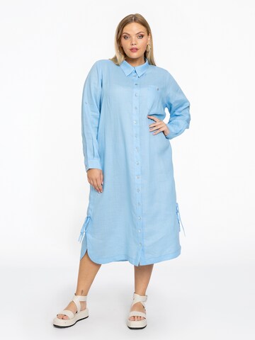 Yoek Shirt Dress in Blue