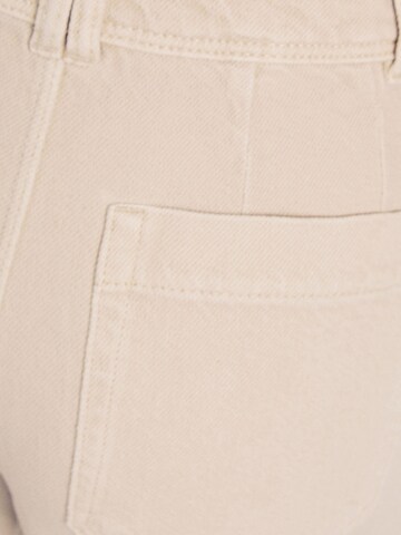 Bershka Wide Leg Hose in Beige