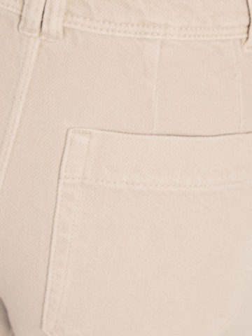 Bershka Szeroka nogawka Spodnie w kolorze beżowy