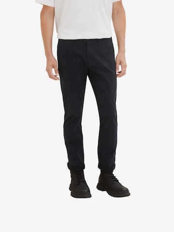 TOM TAILOR - Regular Calças chino em preto