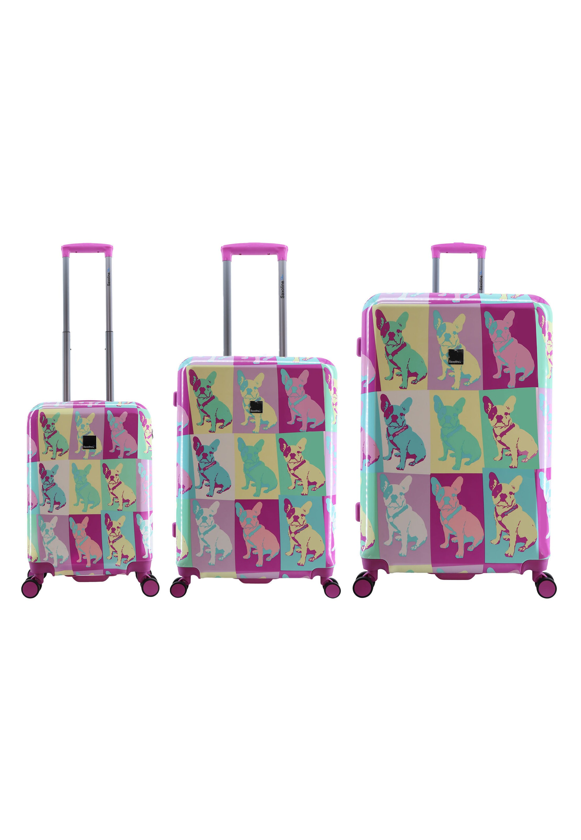 Saxoline Blue Suitcase Set 'Bulldog Emotion' in Mixed colors: front