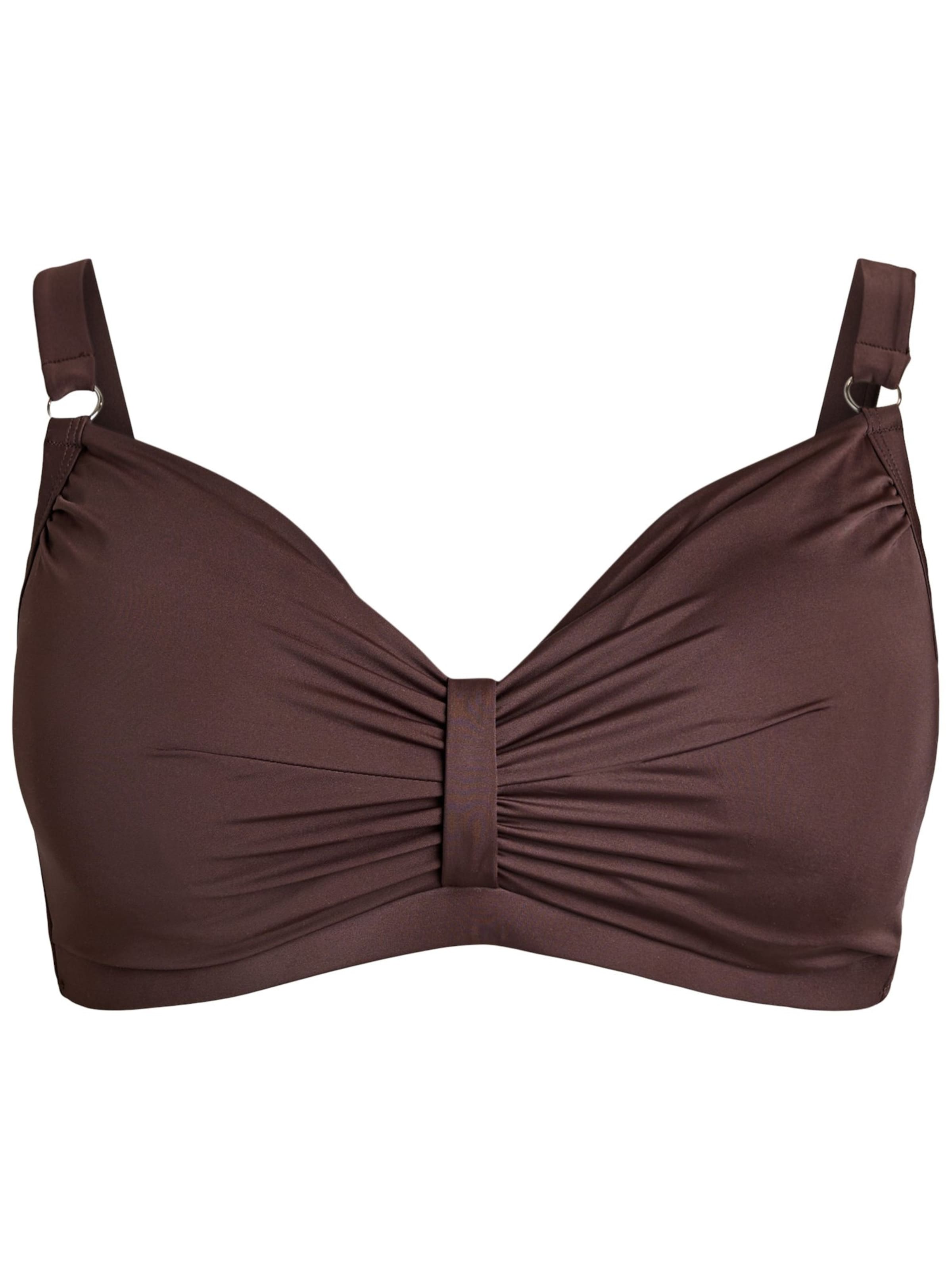 Swim by Zizzi Bustier Bikini felső 'Basic' - barna: elől