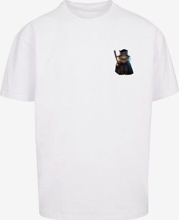 T-Shirt 'Wizard Cat' F4NT4STIC en blanc : devant