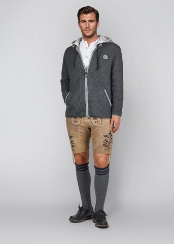 SPIETH & WENSKY Gebreid vest 'Echo' in Grijs: voorkant