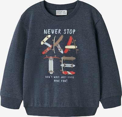 NAME IT Sweater majica 'NMMVAlexander' u svijetlobež / plava melange / čokolada / crvena, Pregled proizvoda