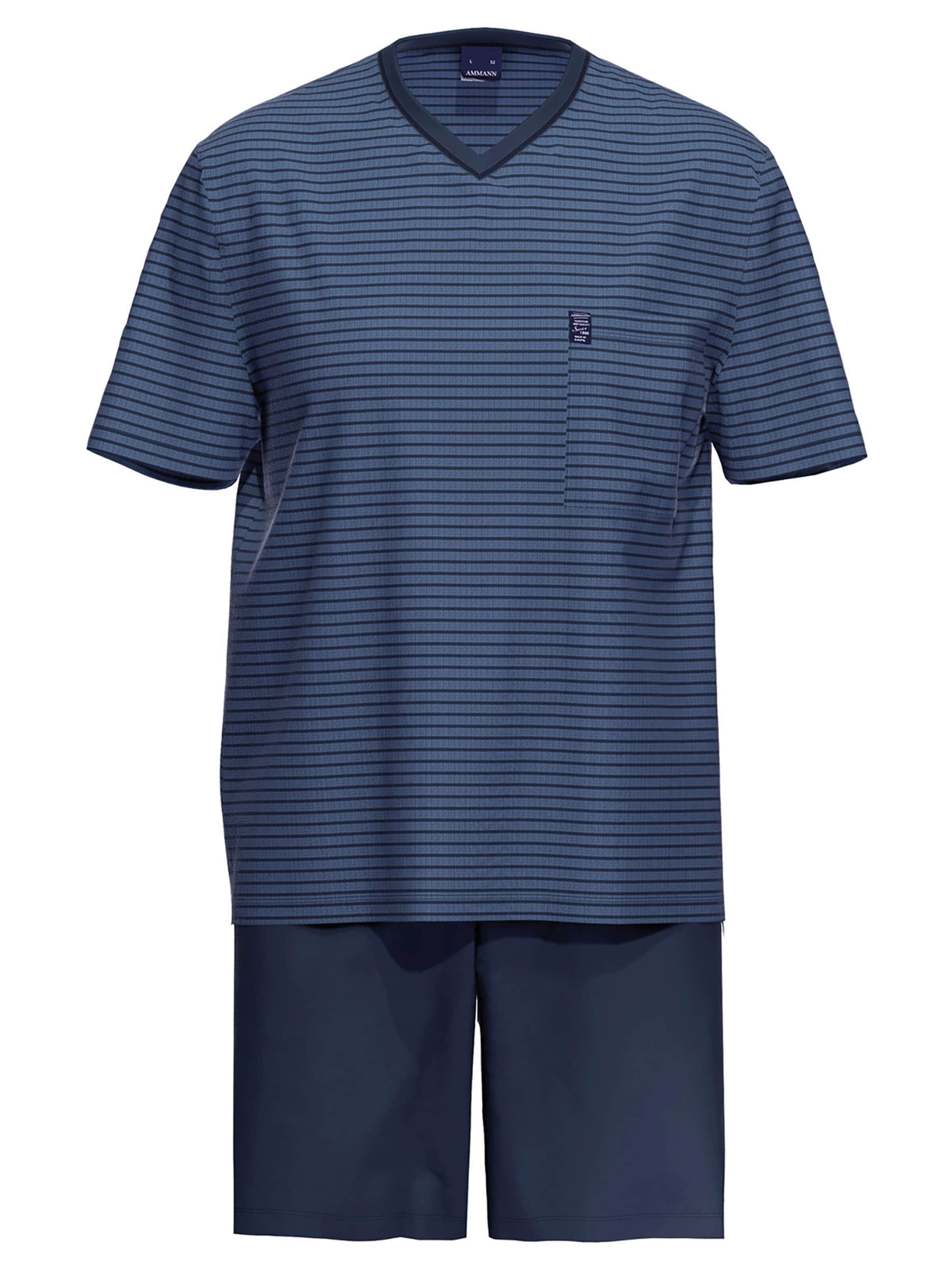 Ammann Pyjama kurz 'Nightwear'‌‌‌‌‌‌‌‌ in Blau: Vorderseite