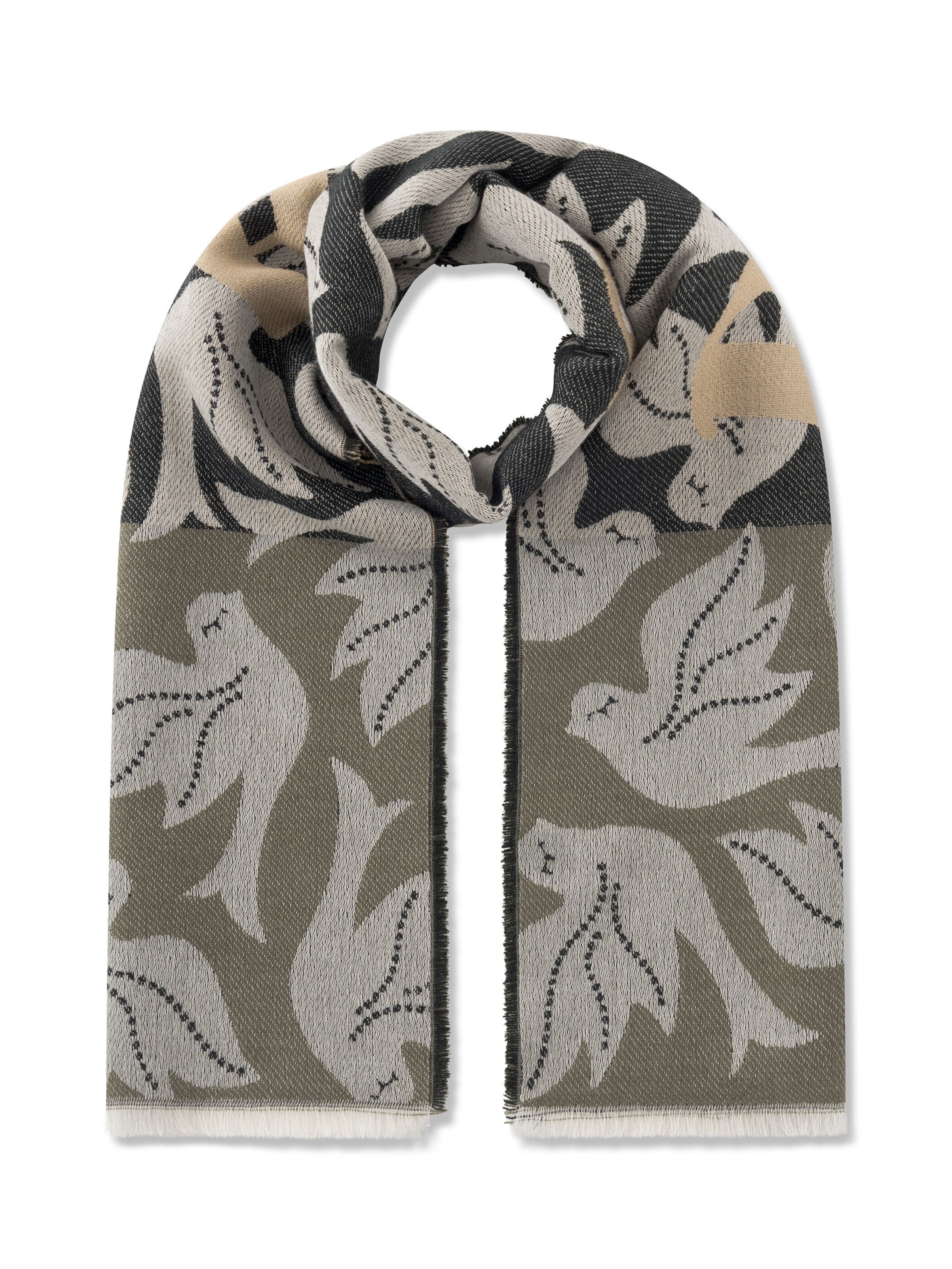 CODELLO Schal  „Peace on Earth“ in Schwarz: Vorderseite