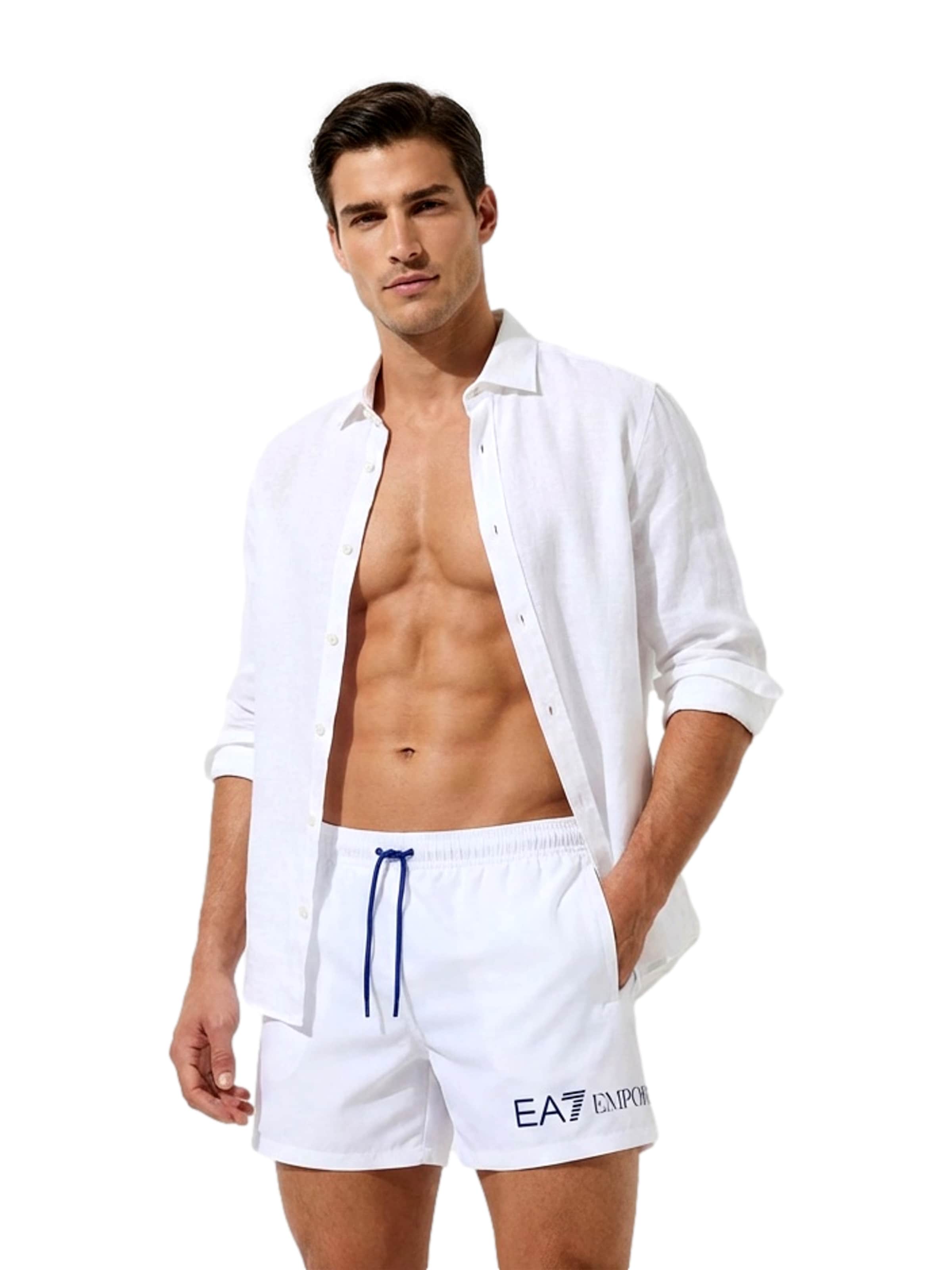 EA7 Emporio Armani Zwemshorts in Wit: voorkant