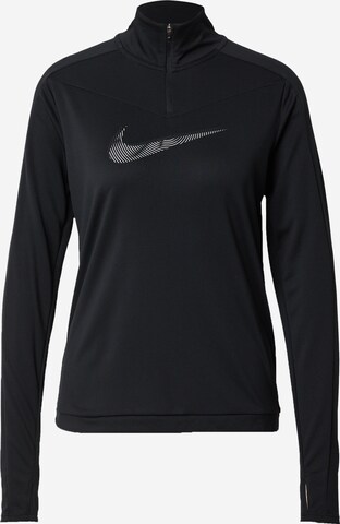 NIKE Funktionsshirt 'Swoosh' in Schwarz: predná strana