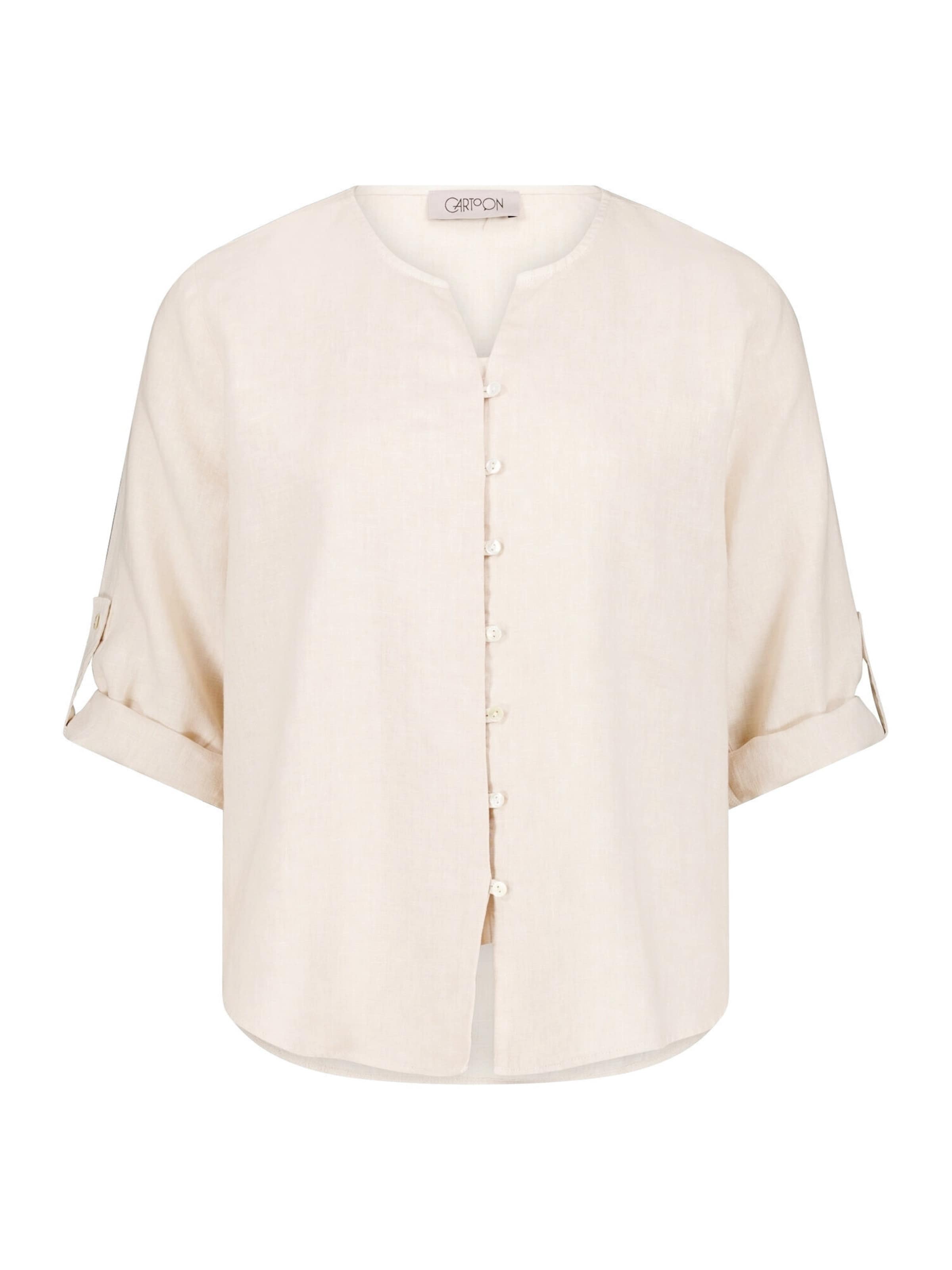 Cartoon Bluse in Beige: Vorderseite