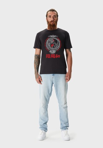 Oldskull Shirt 'Asian Yin Yang Unity Graphic' in Black