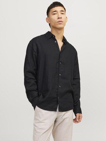 juoda JACK & JONES Standartinis modelis Marškiniai 'Lawrence': priekis