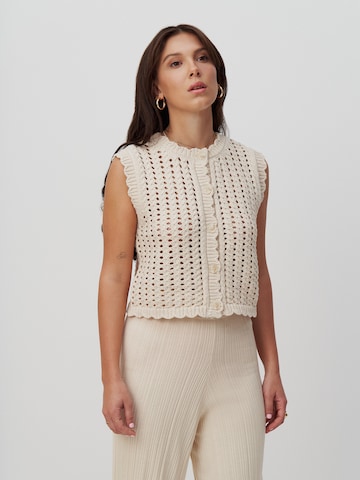 florence by mills exclusive for ABOUT YOU Gebreid vest in Wit: voorkant