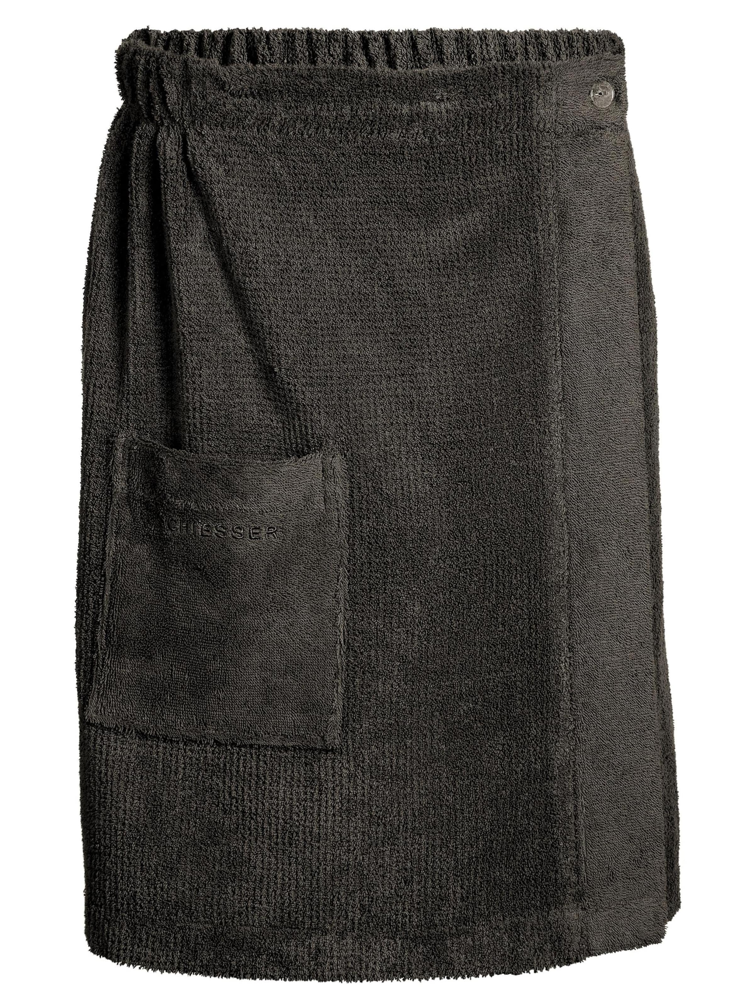 SCHIESSER Short Bathrobe in Grey: front