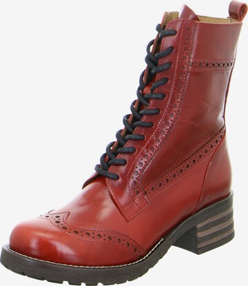 BRAKO Lace-Up Ankle Boots in Red: front