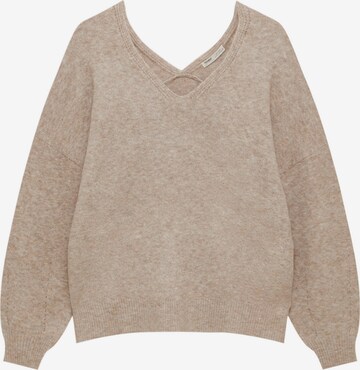 Pull&Bear Sweater in Beige: front