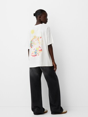 T-shirt oversize Bershka en blanc